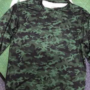 Nike Pro Camo Long Sleeve Compression Shirt Large Mens Fit Dri-Fit Camouflage